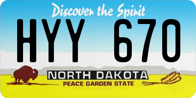 ND license plate HYY670