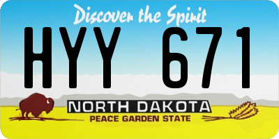 ND license plate HYY671