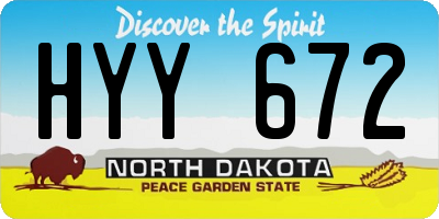 ND license plate HYY672