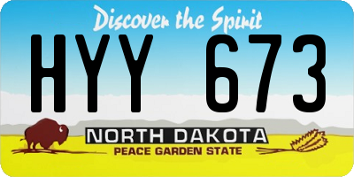 ND license plate HYY673