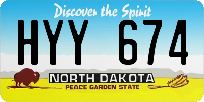 ND license plate HYY674