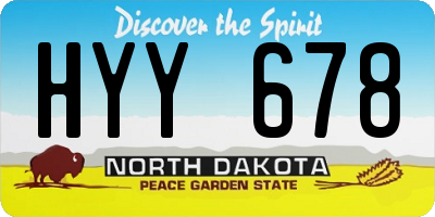 ND license plate HYY678
