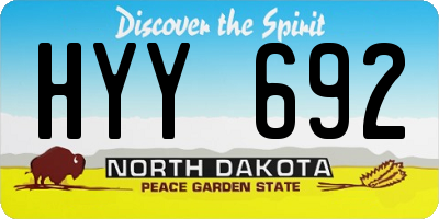 ND license plate HYY692