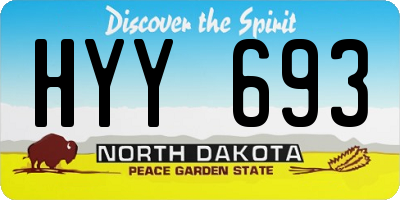 ND license plate HYY693