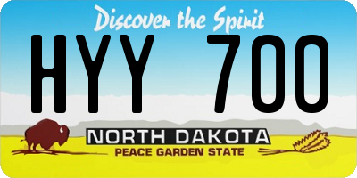 ND license plate HYY700
