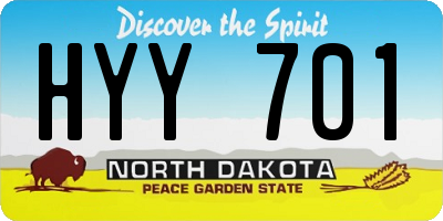 ND license plate HYY701
