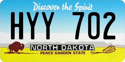 ND license plate HYY702