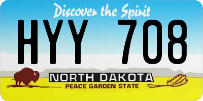 ND license plate HYY708