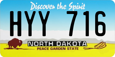 ND license plate HYY716