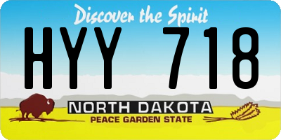 ND license plate HYY718