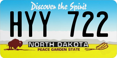ND license plate HYY722