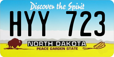 ND license plate HYY723