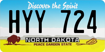 ND license plate HYY724