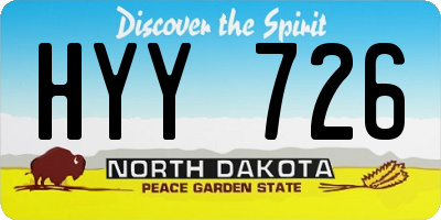 ND license plate HYY726