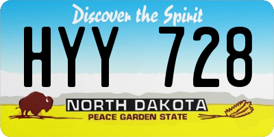 ND license plate HYY728
