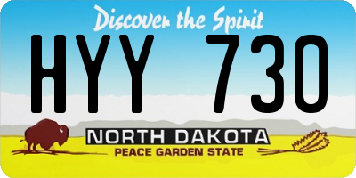 ND license plate HYY730