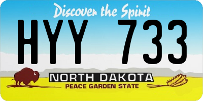 ND license plate HYY733