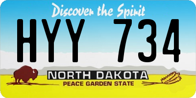 ND license plate HYY734