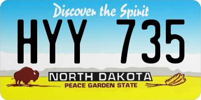 ND license plate HYY735