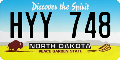 ND license plate HYY748