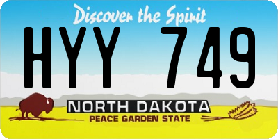 ND license plate HYY749