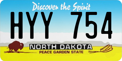 ND license plate HYY754