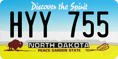 ND license plate HYY755