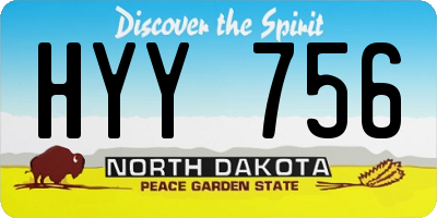 ND license plate HYY756