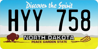 ND license plate HYY758