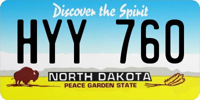 ND license plate HYY760