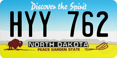 ND license plate HYY762