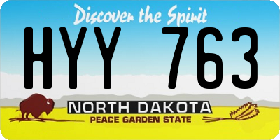 ND license plate HYY763