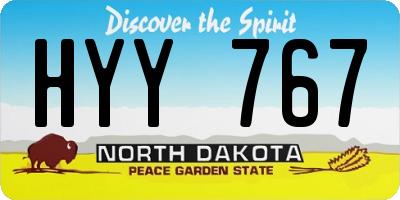 ND license plate HYY767