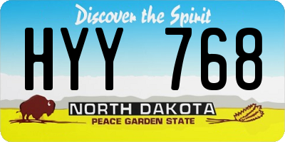 ND license plate HYY768