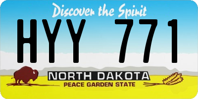 ND license plate HYY771