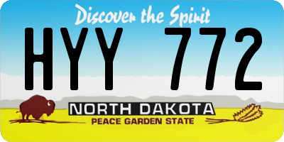 ND license plate HYY772