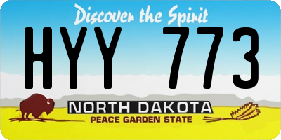 ND license plate HYY773