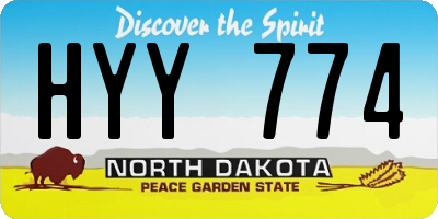 ND license plate HYY774