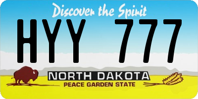 ND license plate HYY777