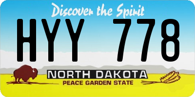 ND license plate HYY778