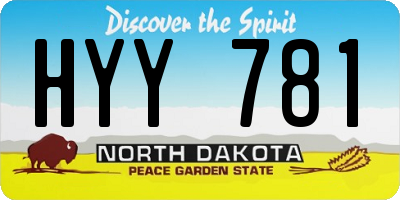 ND license plate HYY781