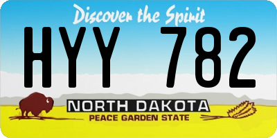 ND license plate HYY782