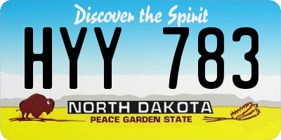 ND license plate HYY783