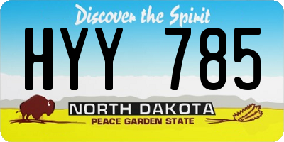 ND license plate HYY785
