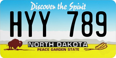 ND license plate HYY789