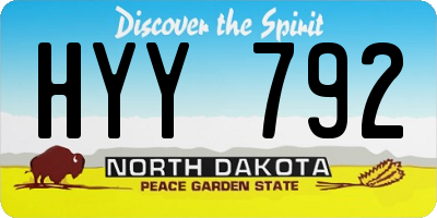 ND license plate HYY792