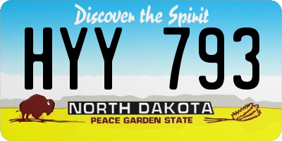 ND license plate HYY793