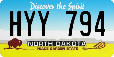 ND license plate HYY794