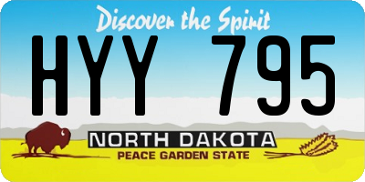 ND license plate HYY795