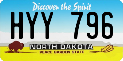 ND license plate HYY796